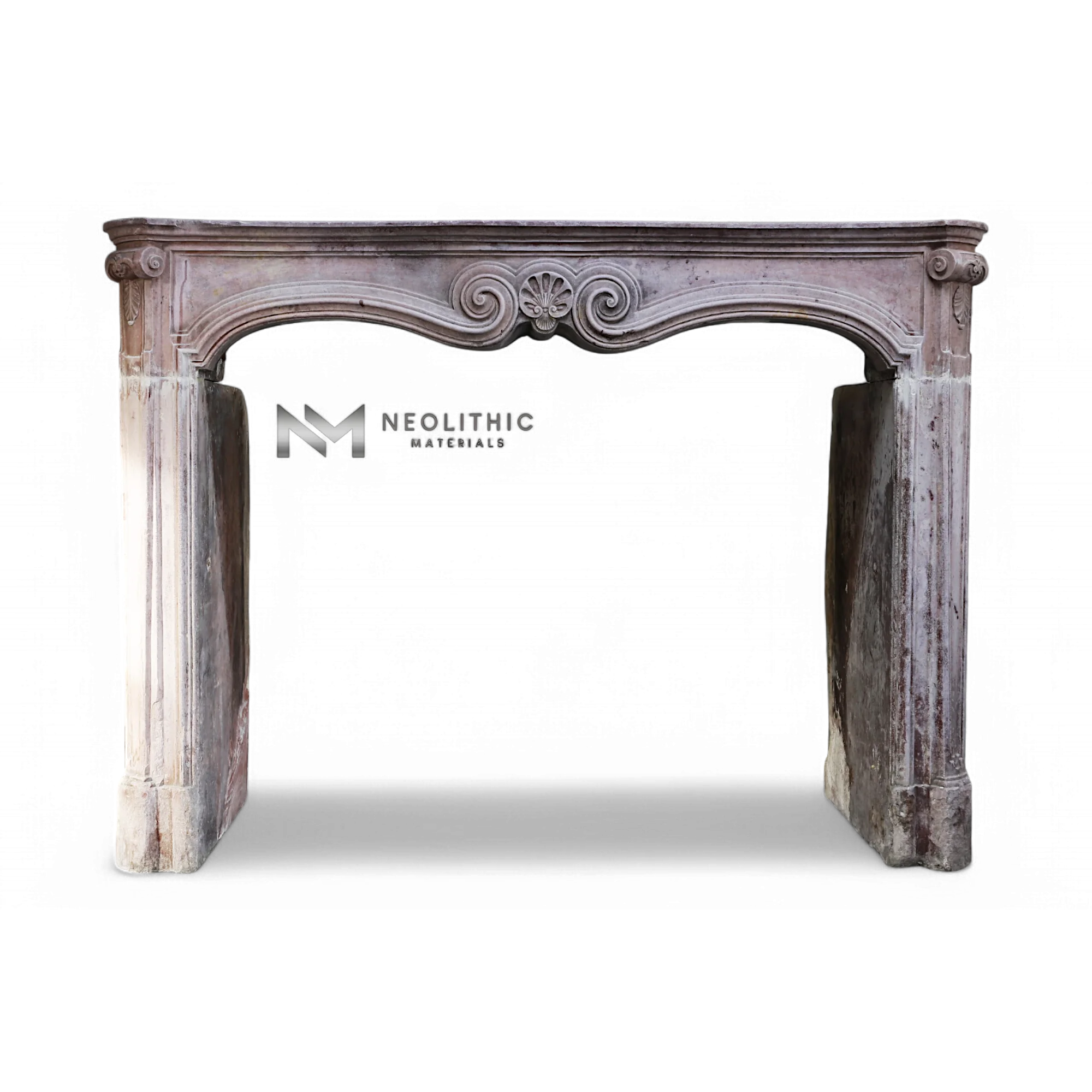Antique Limestone de Vosges Fireplace Mantel Louis XV Style